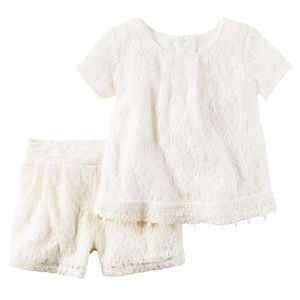 Carter's Floral Lace Top & Shorts Set